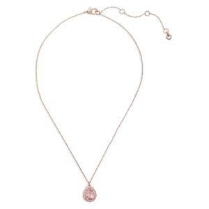 Kate Spade New York CZ Pink Pave Pear-Shape Halo Mini Pendant Necklace NEW